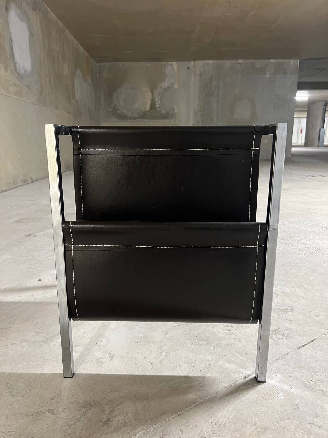 Mid Century Vintage Magazine Holder Side Table