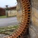Italian rattan wall mirror, 1960s