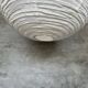 Very large round Japanese-style rattan and natural linen pendant light D:80