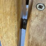 Pair of mismatched wooden folding chairs