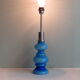 Lamp foot, blue opaline glass, Italy 1970