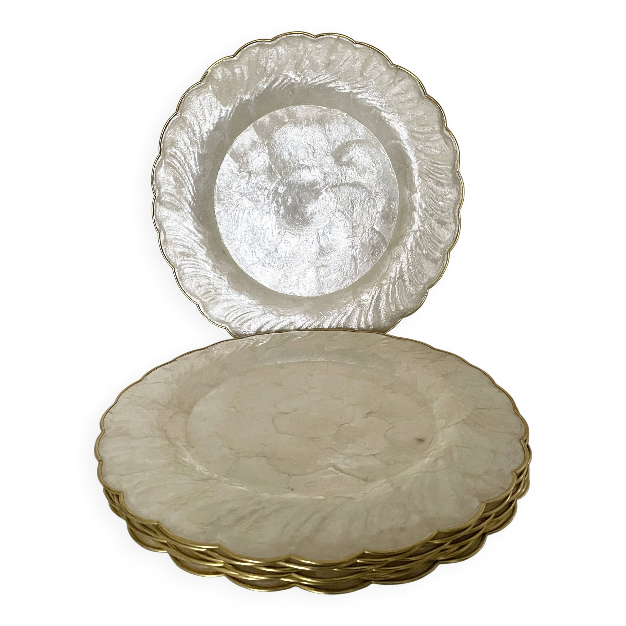 Mother-of-pearl and brass plates