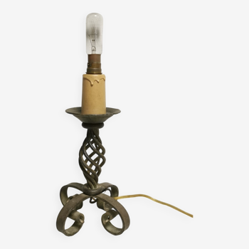 Wrought iron candle holder lamp