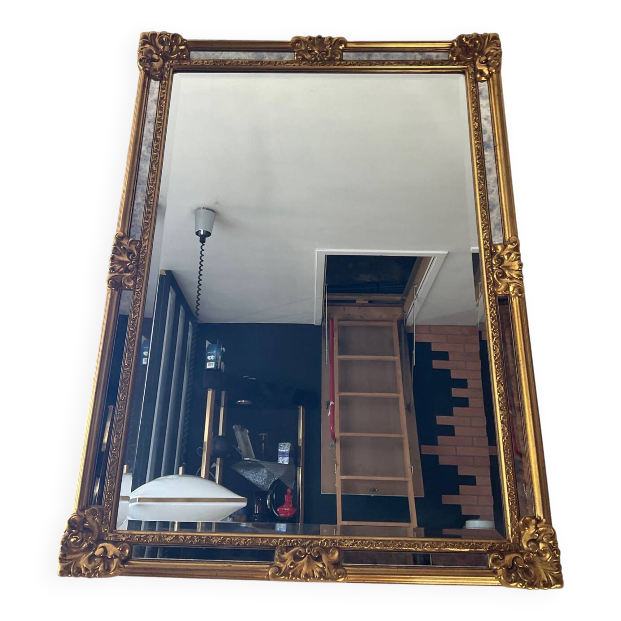 Deknudt gilded mirror with glazing beads from the 70s