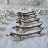 Set of 12 rests dachshund knives