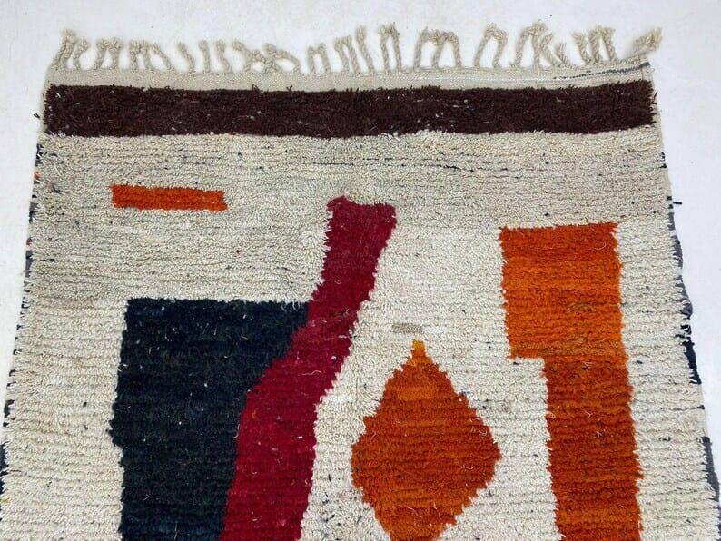 Handmade pure wool rug, size 140 x 260 cm.