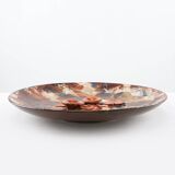 Ruscha Keramik fat lava wall plate mushrooms 717/3, West Germany 1970s