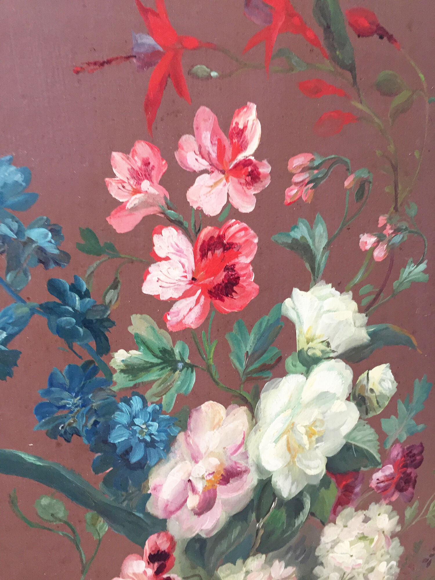 Peinture à l’huile sur bois XIXème format XXL