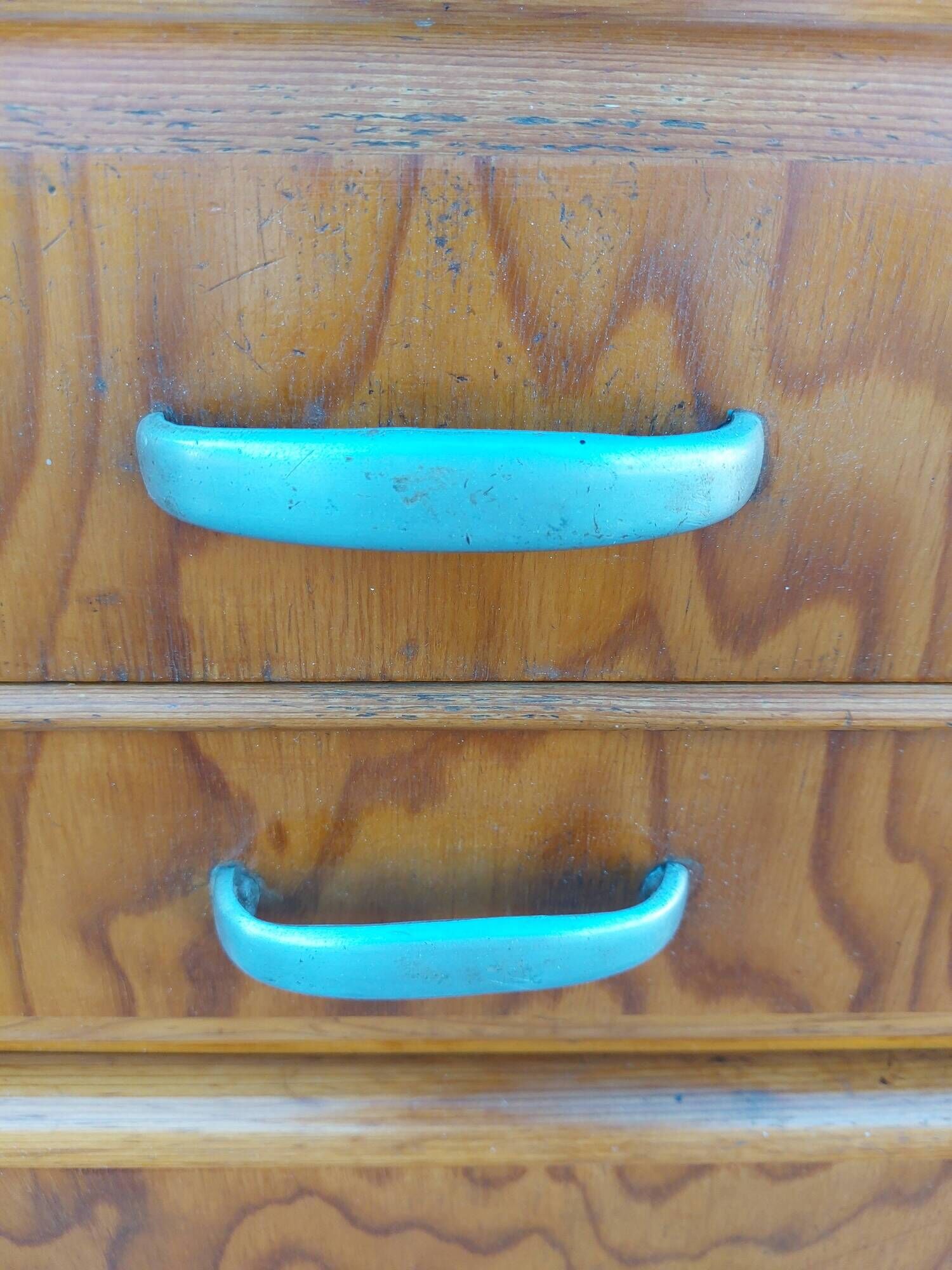 Mado buffet, asymmetrical doors, metal, floral top, vintage