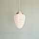 Art Deco pendant light in white speckled glass, 1920s-30s