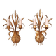 Pair of Italian wall sconces in gilded metal