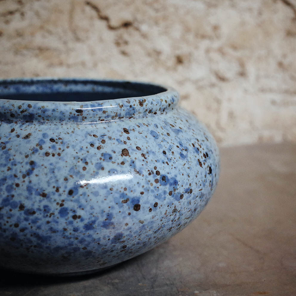 Speckled ceramic vase