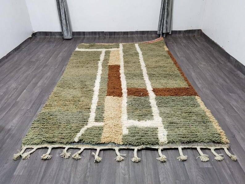 Handmade custom Berber rug with colourful patterns 1.4/2.6 m