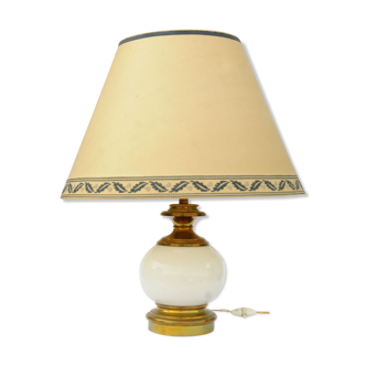 Lampe en en verre opaline blanche