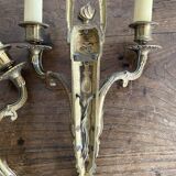 Paire d'appliques anciennes en bronze doré , style louis XVI