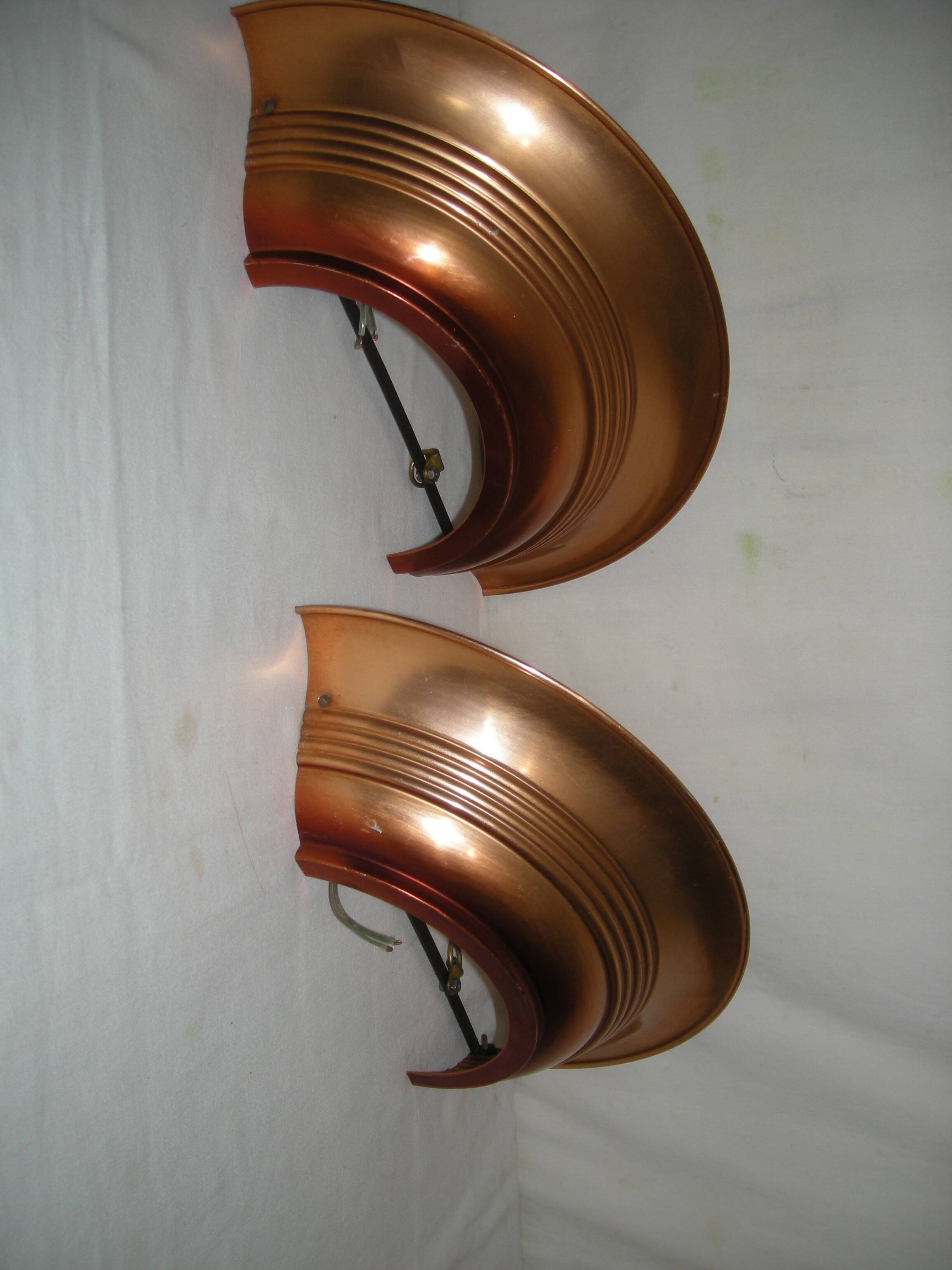 Art Deco half-moon wall lamp from the 1930s