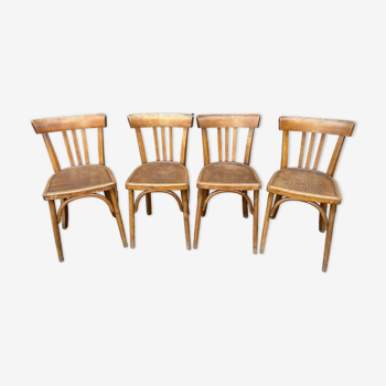 set of 4 viennese bistro chairs Fischel bent wood