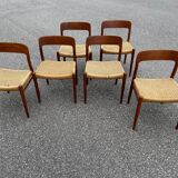 6 chaises Niels Otto Moller modéle 75