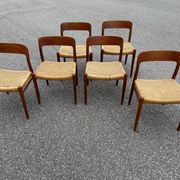 6 Niels Otto Moller chairs model 75