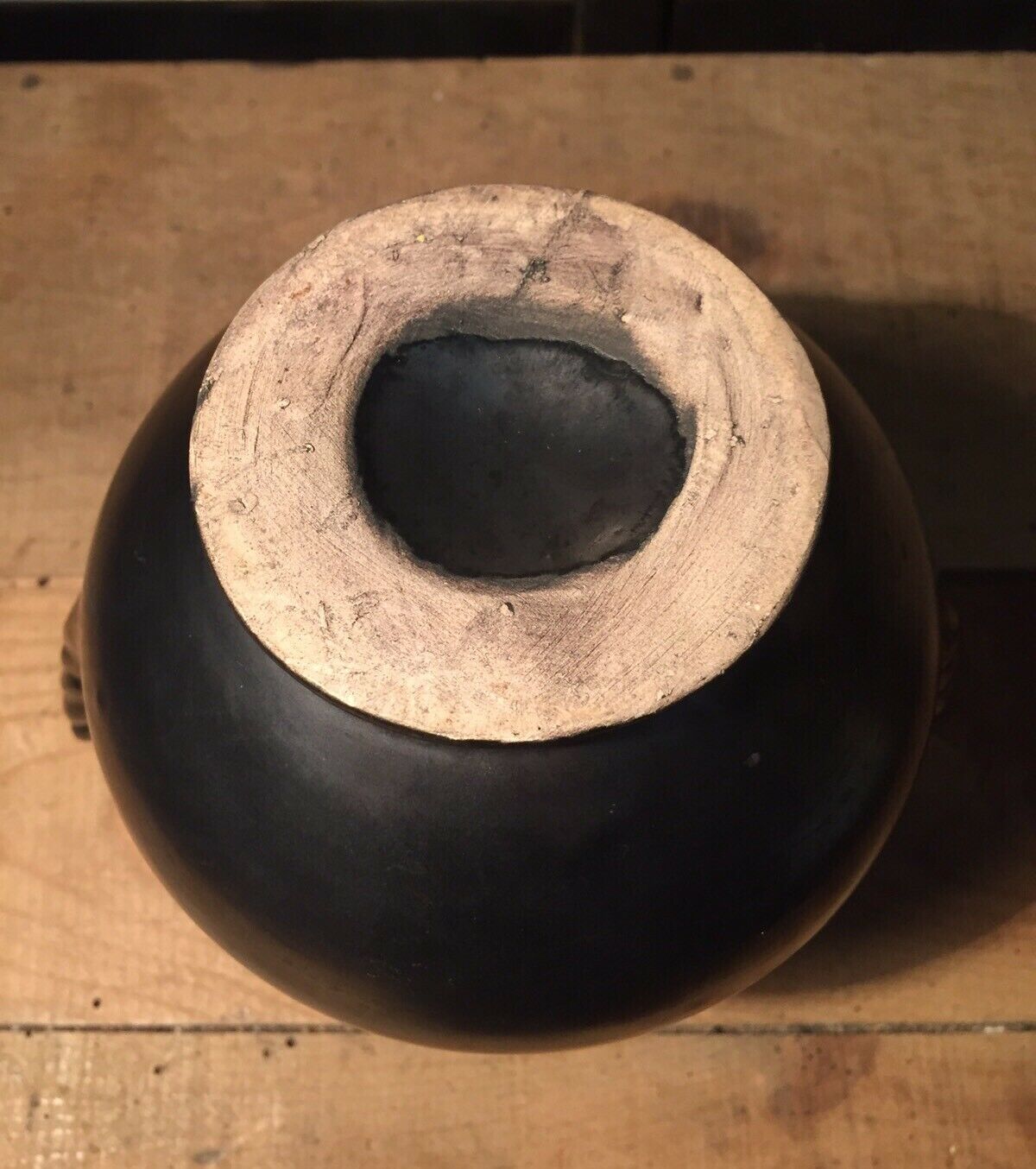 Iridescent black and yellow ceramic vase