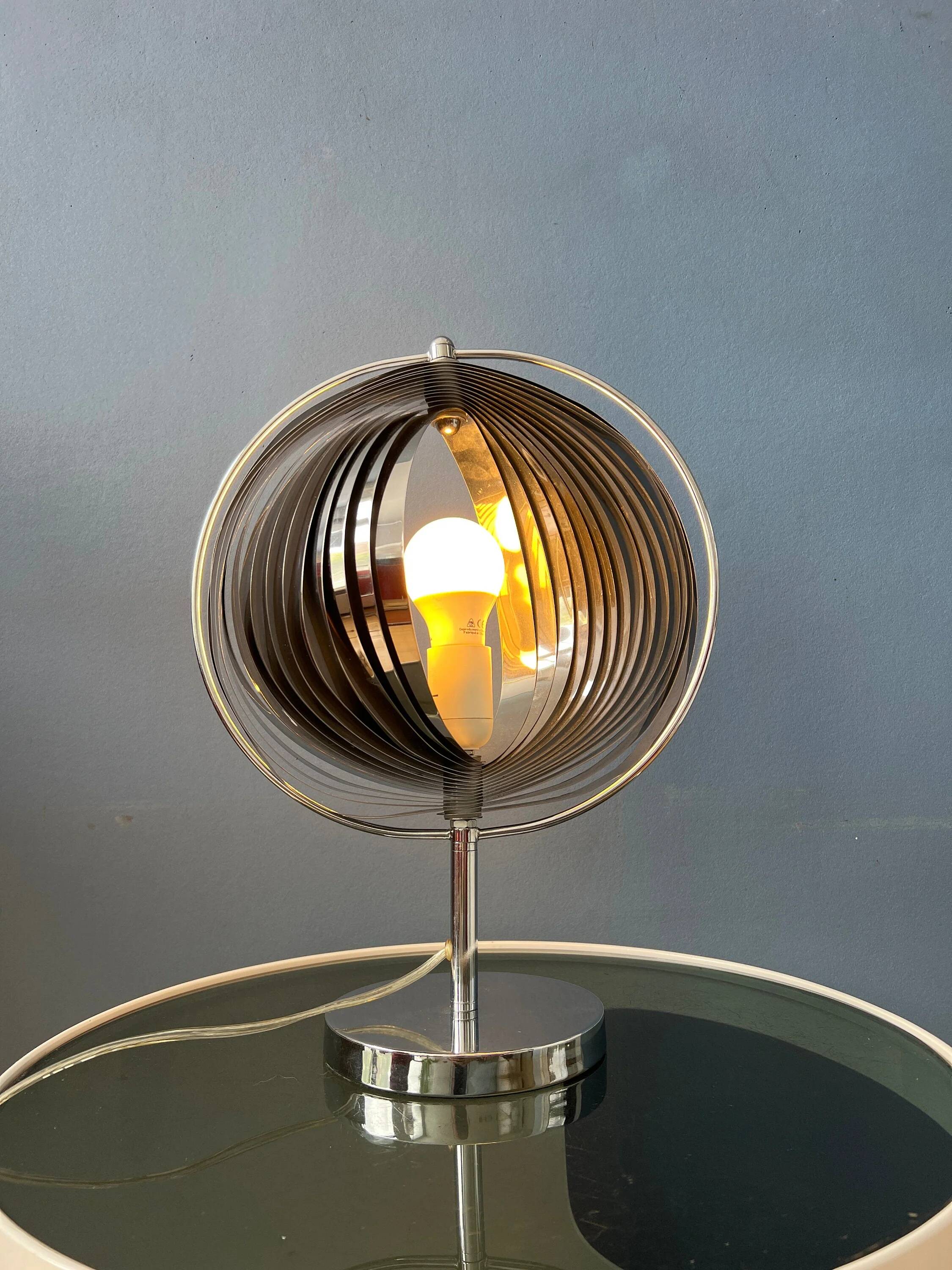 Lampe de table uplighter « Cup » en métal, couleur argent