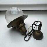 Lampe suspendue vintage en laiton lourd