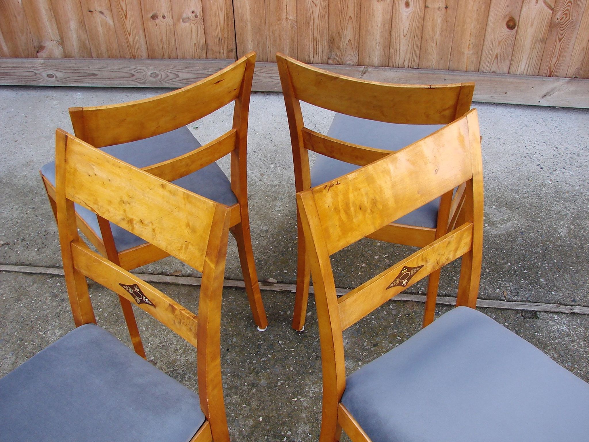 Set of 4 art deco chairs, 1940s
