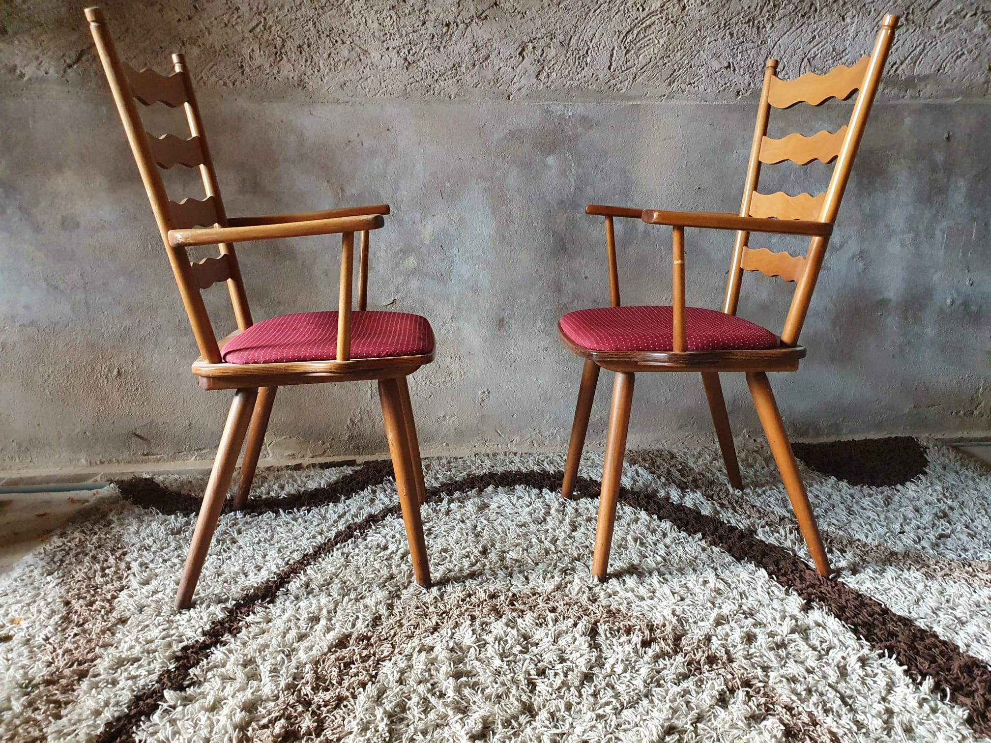 Paire de chaise style "Moustache" vintage