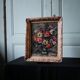 Old oil on canvas, bouquet of flowers, Montmartre style framing.