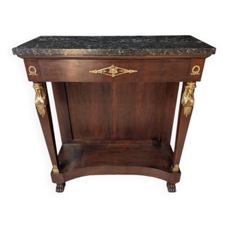 Console Empire with caryatids, marble top
