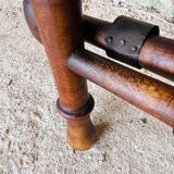 Folding side table in turned wood and marquetry circa 30's/40's