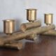 vintage candle holder, signed bronze candle holder, modernist, brutalist