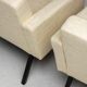 Pair of cream wool lounge chairs Martin Visser SZ48