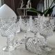 Lot 6 vintage glasses with rectangular crystal stems