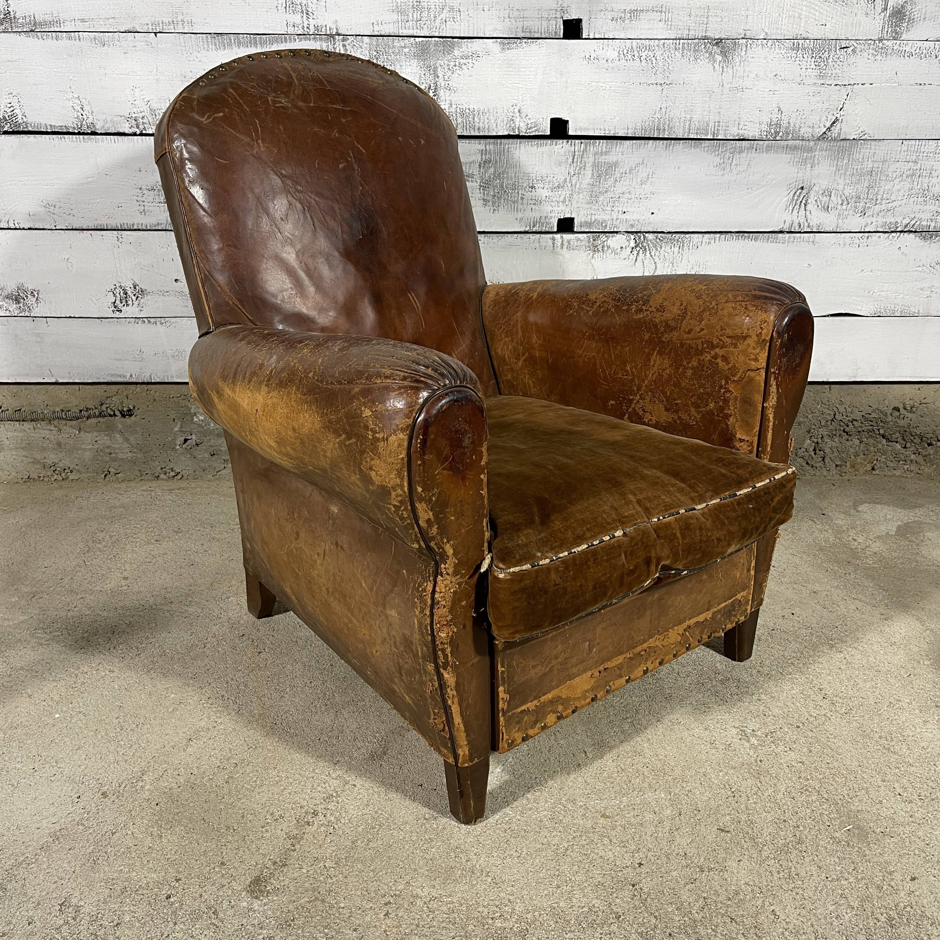 Leather club chair