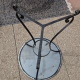 Round wrought iron and zinc bistro table
