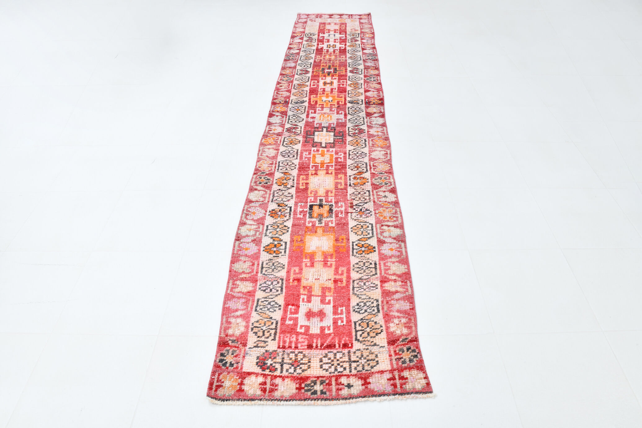 2x12 Vintage Long Runner Rug, 74x354Cm