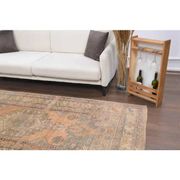 Vintage Turkish Oushak Handmade Wool Cotton Orange Area Rug 124x251