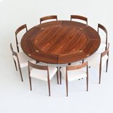 Dyrlund Lotus Flip Flap dining table in rosewood Denmark 1960