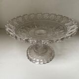 Plat à gâteaux en verre vintage