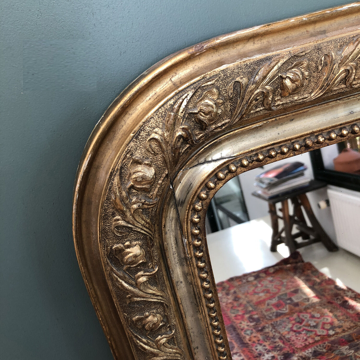 Antique fireplace mirror 130x92cm