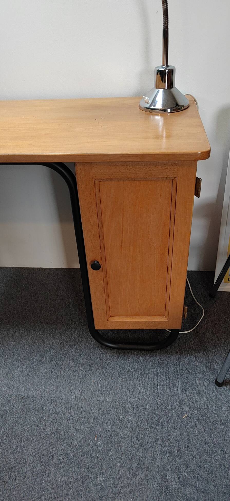 Bureau bois massif vintage style Hitier