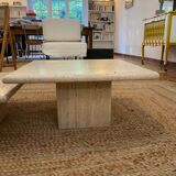 2 tables basse en travertin gigogne