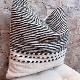 Berber zanafi square cushion cover - handmade - 100% wool and cotton - 45x45cm