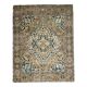 1970s Vintage Persian Handmade Wool Cotton Light Brown Area Rug 295x380