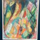 Original Danish Oil on Canvas – “Abstract Composition” – Vintage & Framed