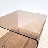 Vintage Plexiglas side table with wheels 1970