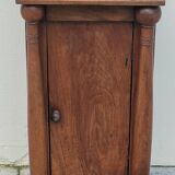 Empire bedside table with detached columns in walnut 19th