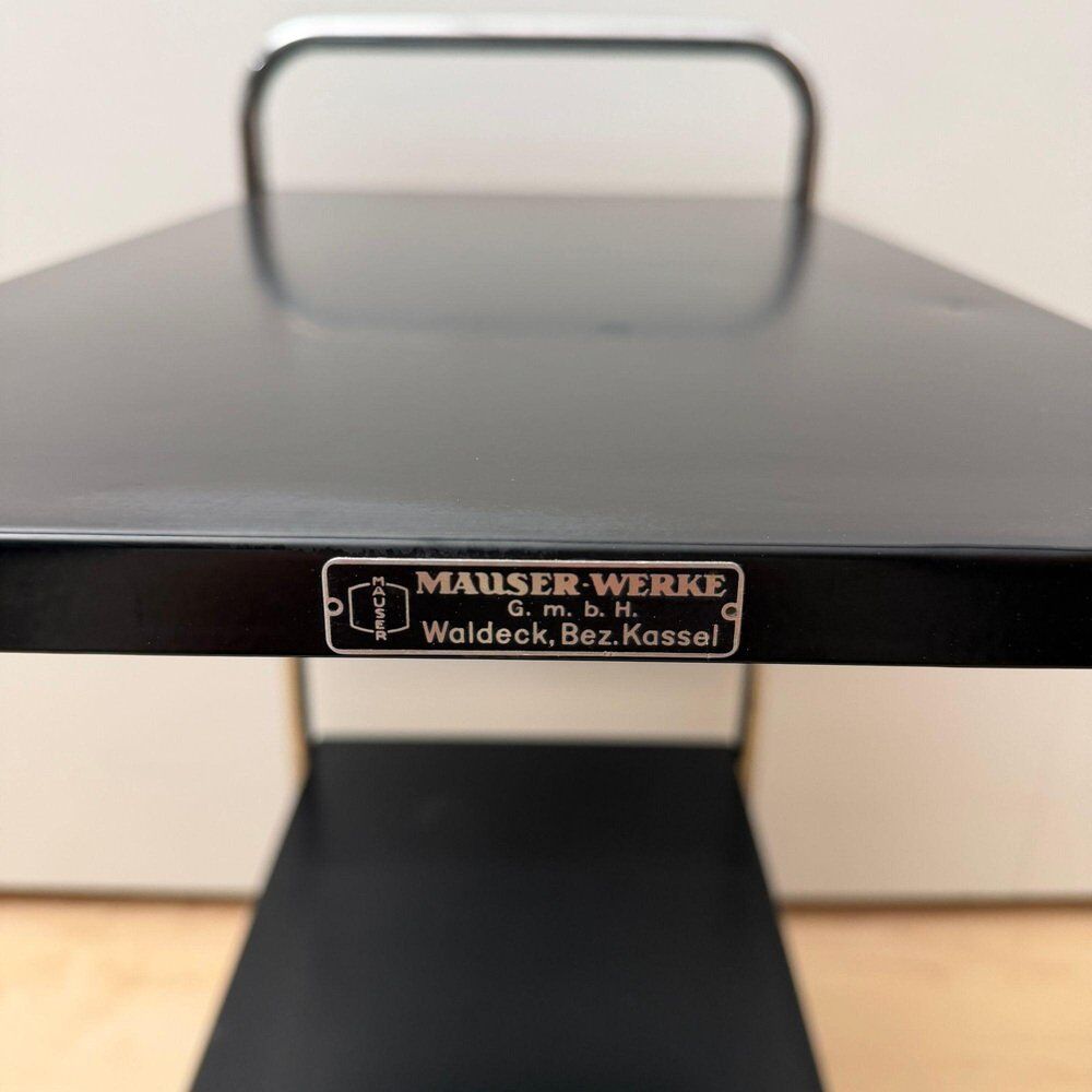 Steel tube side table in black & chrome by Mauser Werke, Germany, 1950