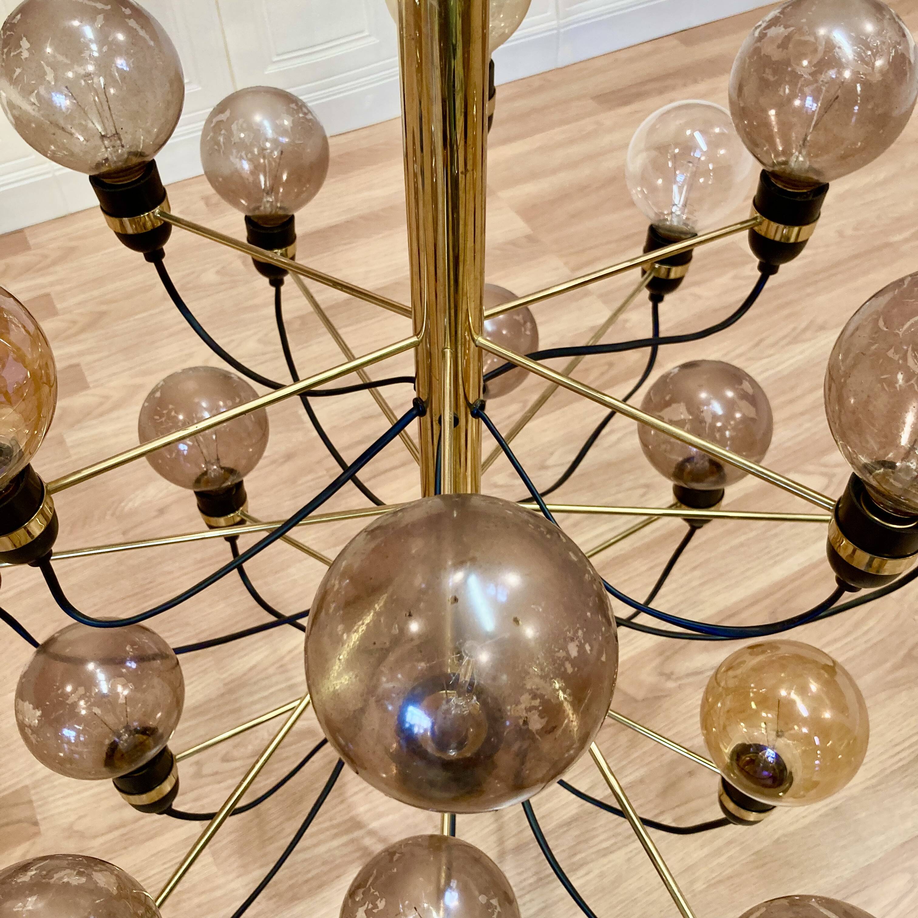 Grande suspension design métal d'époque
